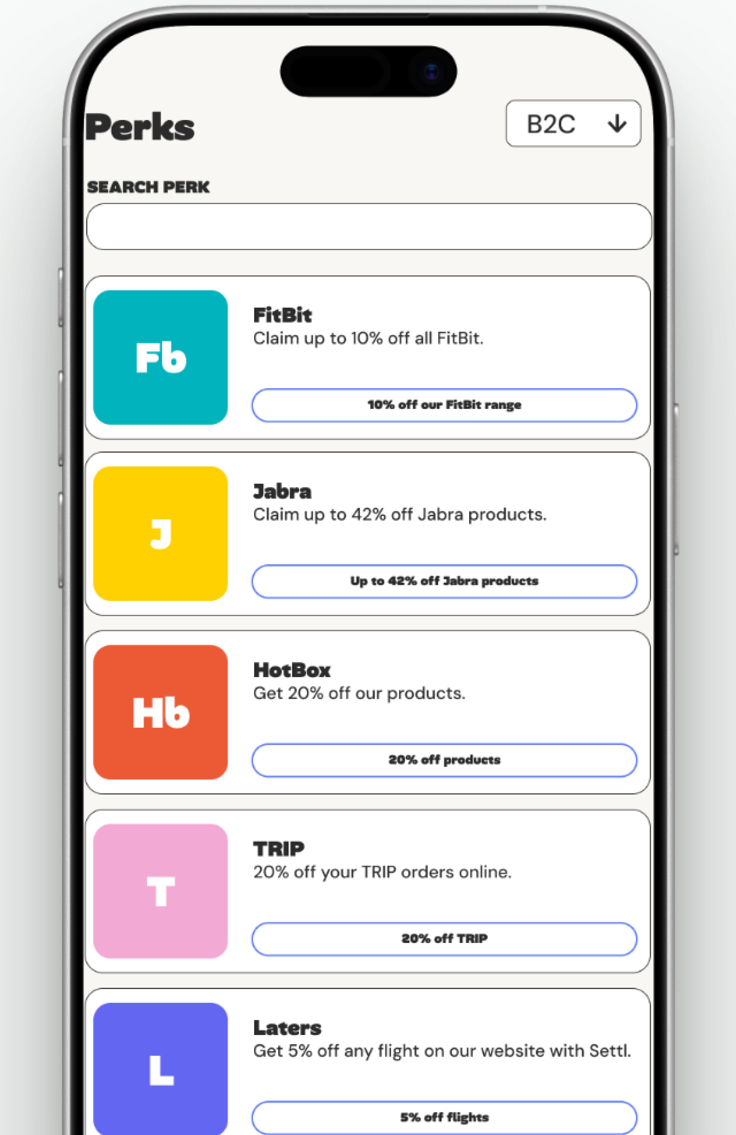 Settl app showing a venue's details and member perks